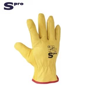 GUANTE SPRO CONDUCTOR CUERO AMARILLO 10″